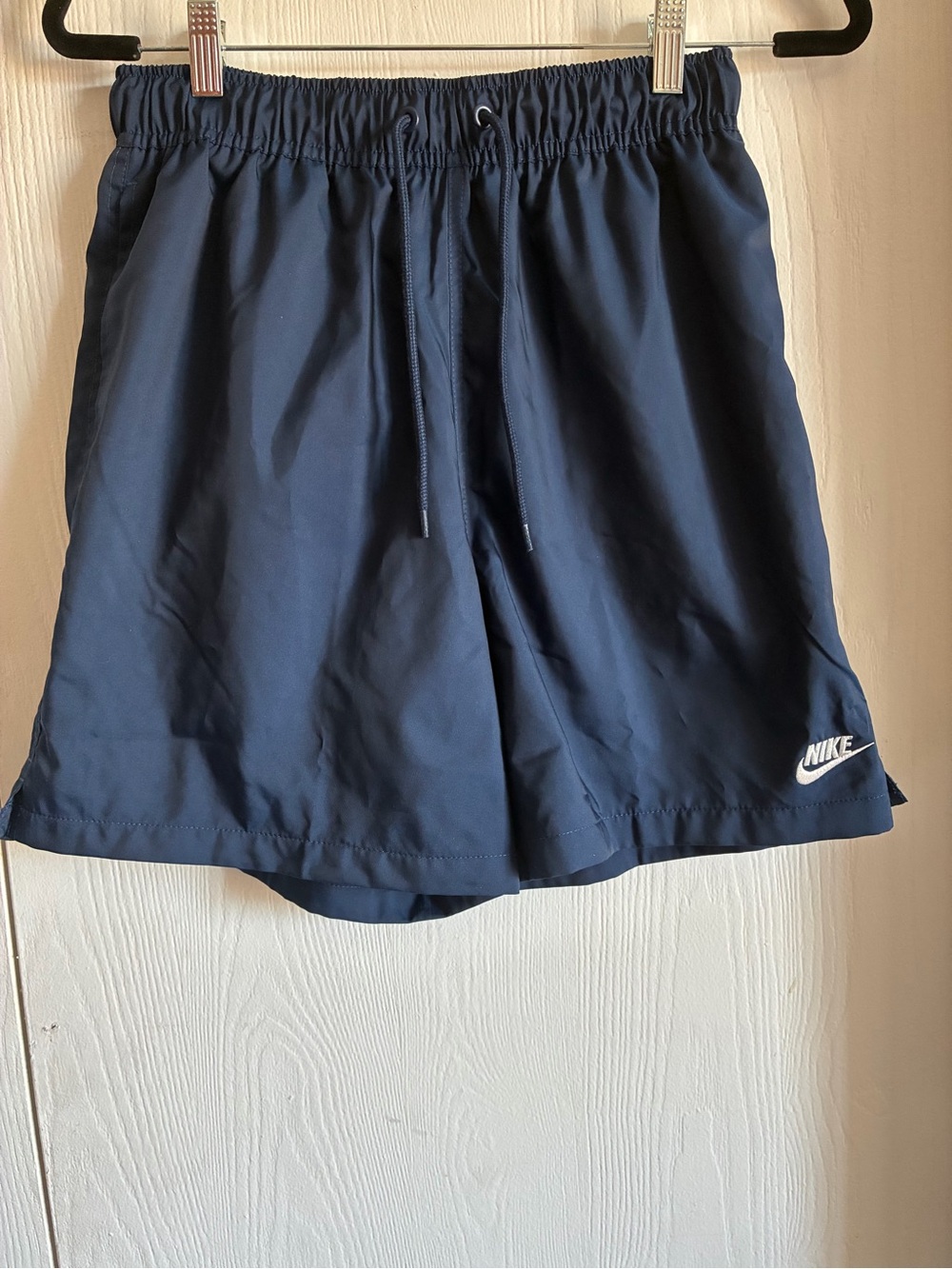Nike Men’s Woven Flow Shorts Size S Obsidian/ White Drawstring Pockets
